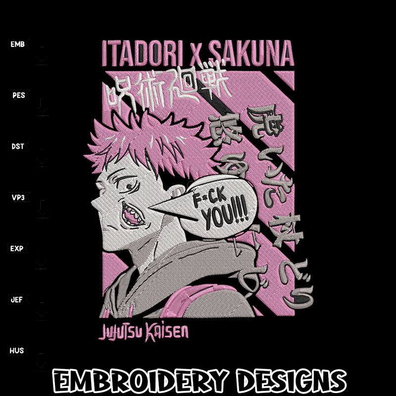 Itadori x sukuna Embroidery Design, Jujutsu Embroidery, Embroidery File, Anime Embroidery,Anime shirt, Digital download.jpg