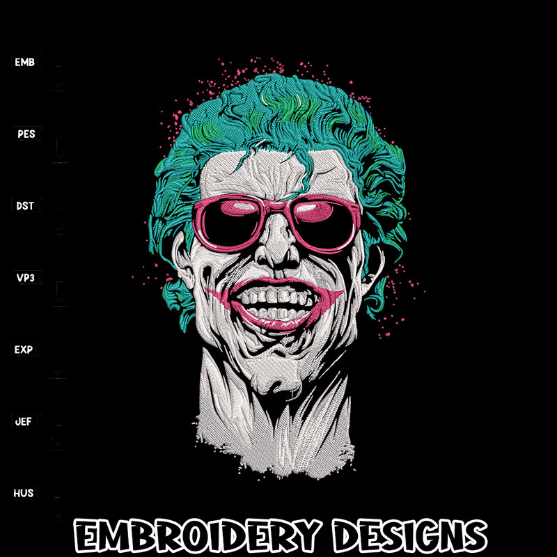 Jocker poster Embroidery Design, DC comics Embroidery, Embroidery File, Anime Embroidery, Anime shirt, Digital download.jpg