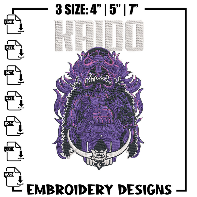 Kaido poster Embroidery Design,One piece Embroidery, Embroidery File, Anime Embroidery, Anime shirt, Digital download.jpg