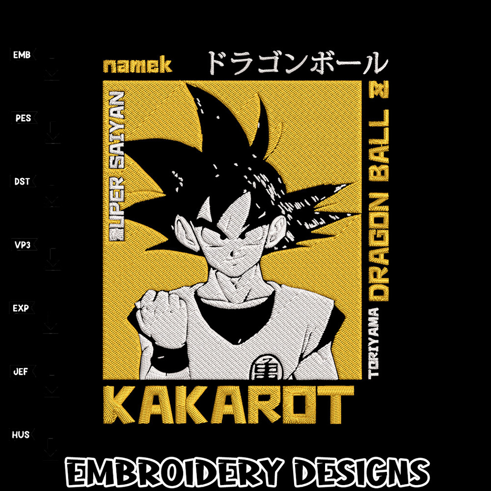 Kakarot Embroidery Design, Dragonball Embroidery, Embroidery File, Anime Embroidery, Anime shirt, Digital download.jpg