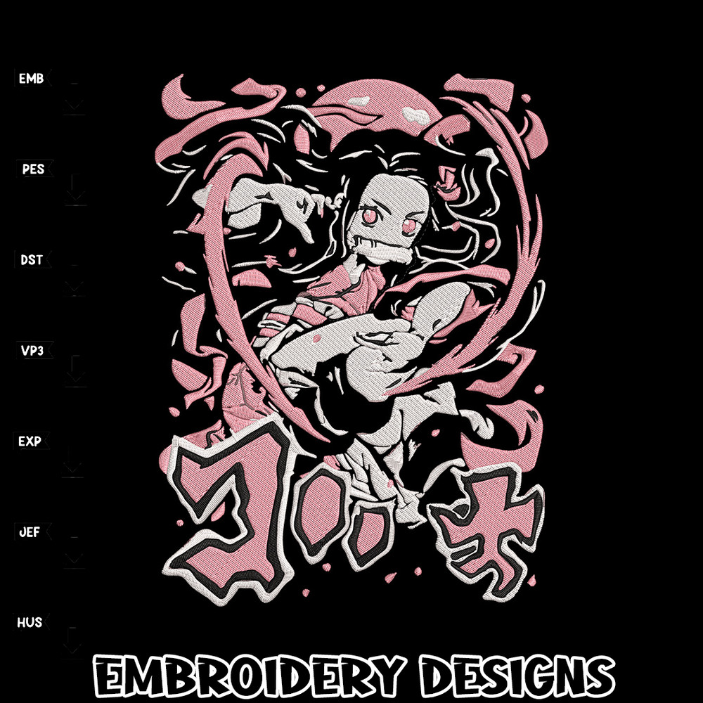 Kamado Nezuko cute Embroidery Design, Demon slayer Embroidery, Embroidery File, Anime Embroidery, Digital download.jpg
