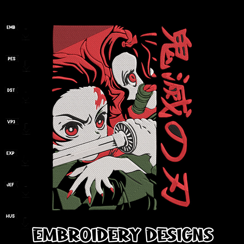Kamado Tanjiro Embroidery Design, Demon slayer Embroidery, Embroidery File, Anime Embroidery, Digital download.jpg