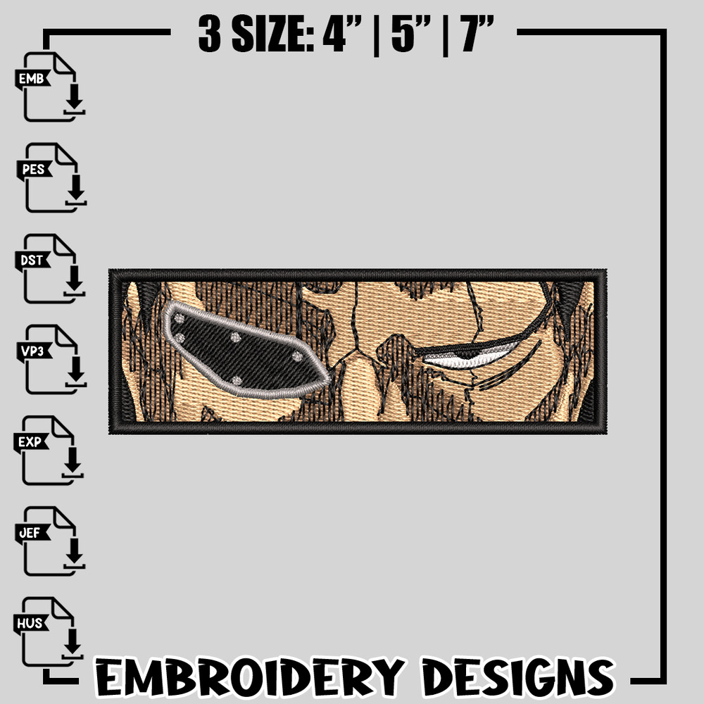 Kenpachi Eyes embroidery design, bleach embroidery, anime design, logo design, anime shirt, Digital download.jpg