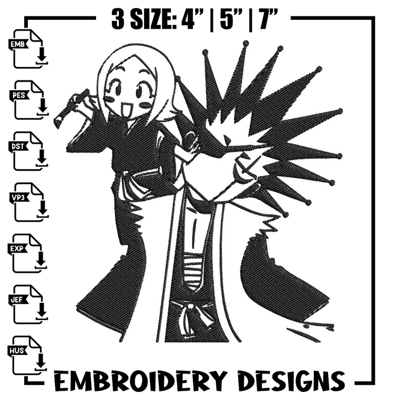 Kenpachi chibi Embroidery Design, Bleach Embroidery, Embroidery File, Anime Embroidery, Anime shirt, Digital download.jpg