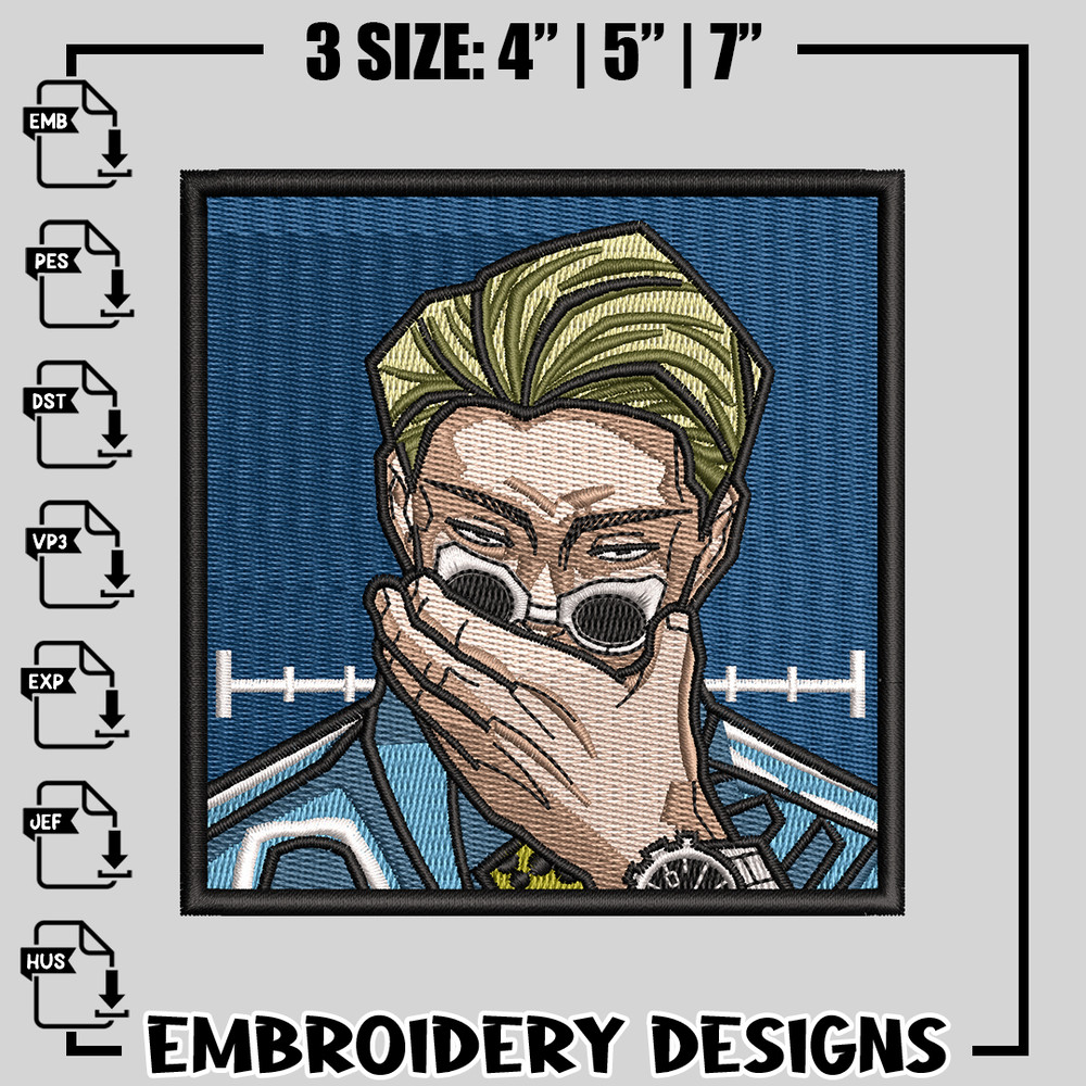 Kento Nanami embroidery design, jujutsu kaisen embroidery, anime design, logo design, anime shirt, Digital download.jpg