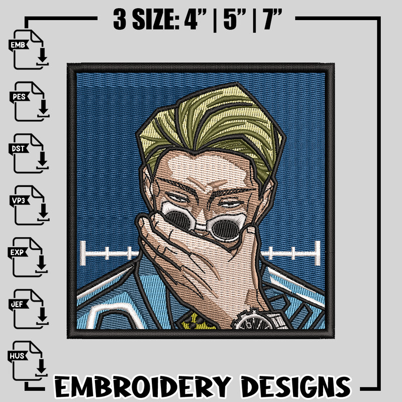 Kento Nanami embroidery design, jujutsu kaisen embroidery, anime design, logo design, anime shirt, Digital download.jpg
