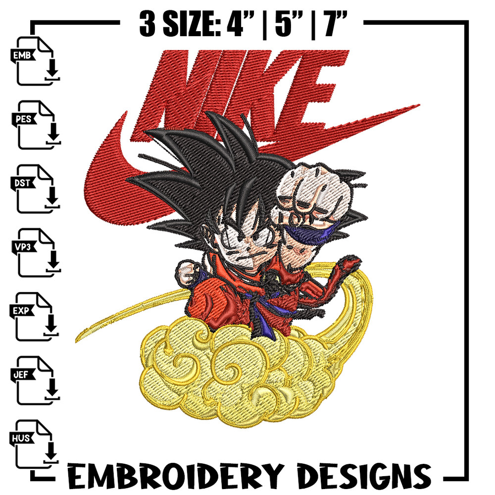 Kid Goku magic cloud Nike Embroidery design, Dragon ball Embroidery, Nike design, Embroidery file, Instant download..jpg