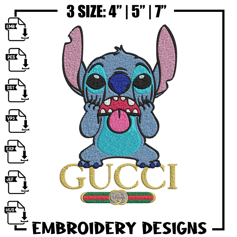 Logo Gucci Stitch Embroidery design, Disney Embroidery, Disney design, Embroidery File, cartoon shirt, Digital download..jpg