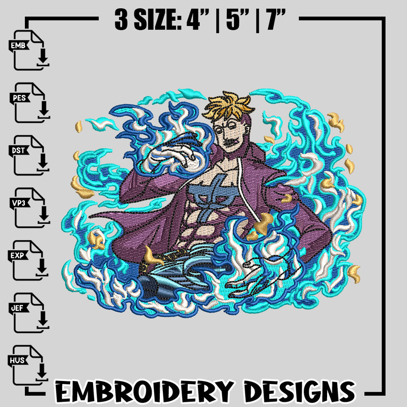 Marco embroidery design, One Piece embroidery, anime design, logo design, logo shirt, embroidery file, Digital download.jpg