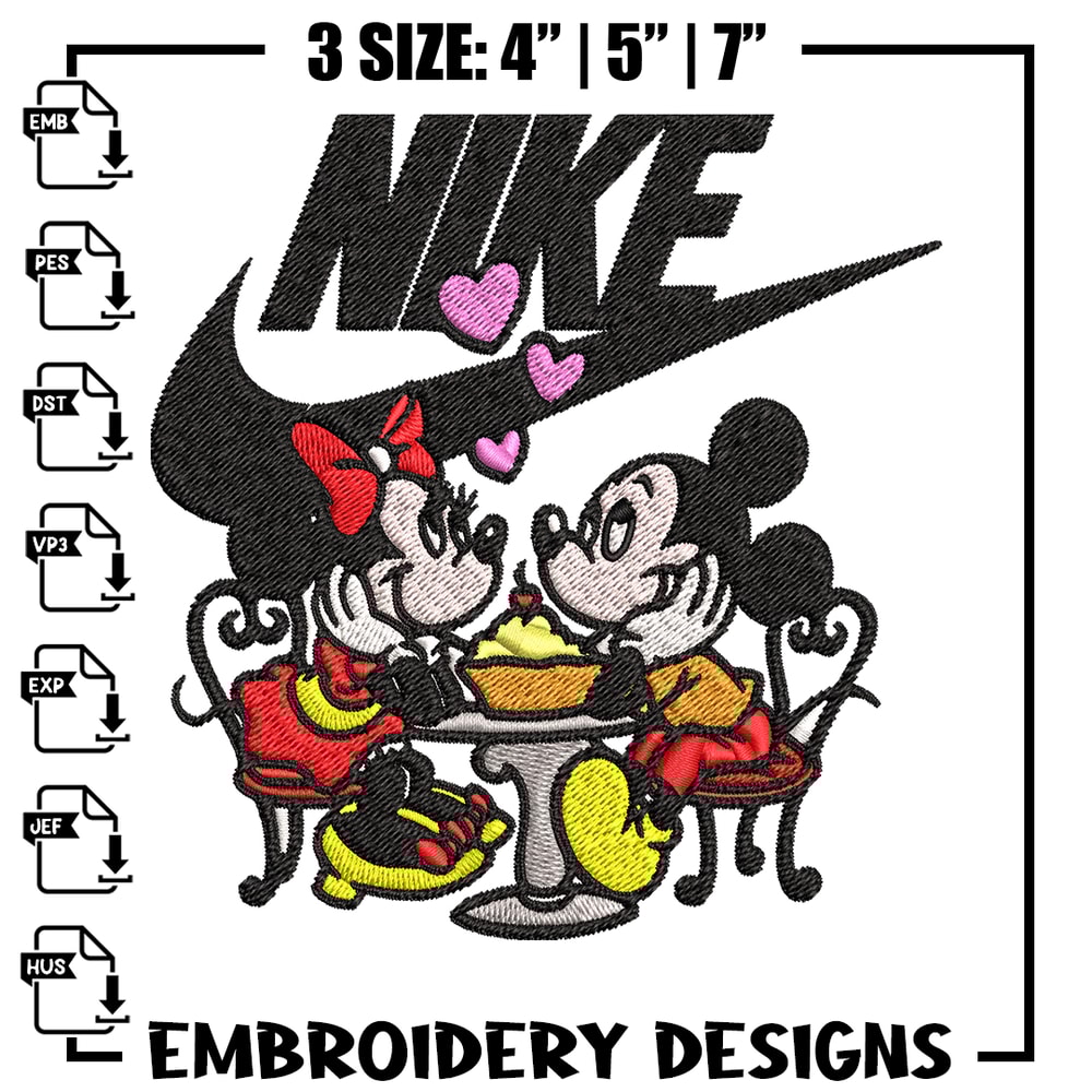 Mickey and Minnie mouse Nike Embroidery design, Disney Embroidery, Nike design, Embroidery file, Instant download..jpg