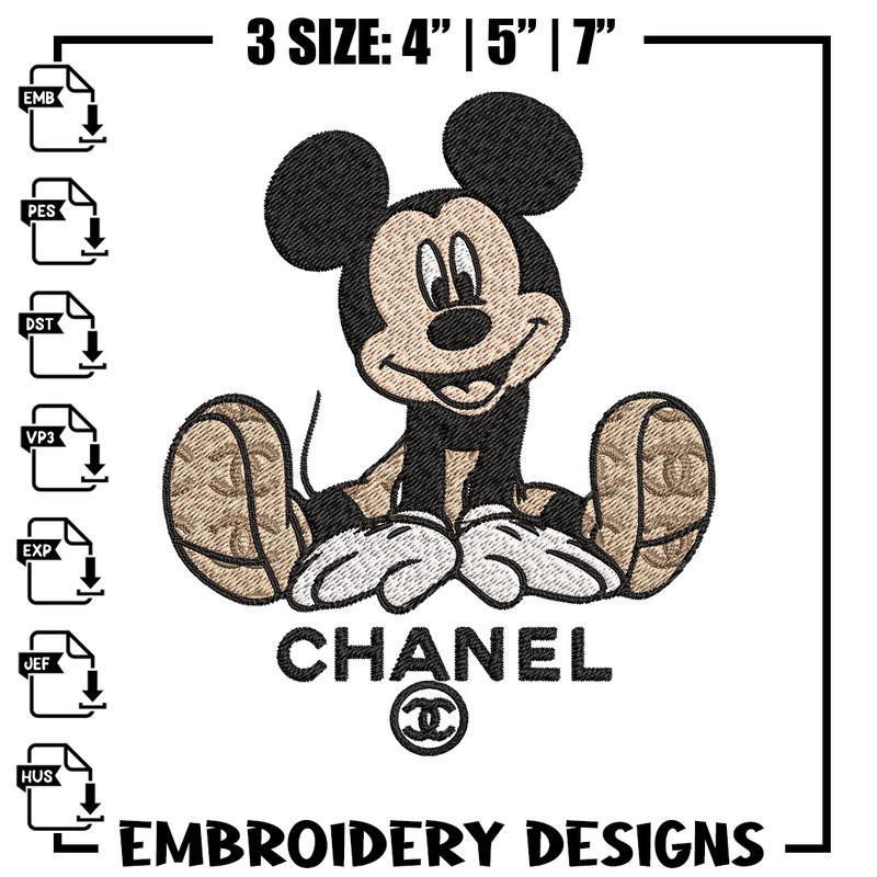 Mickey cute chanel Embroidery Design, Chanel Embroidery, Brand Embroidery, Embroidery File, Logo shirt, Digital download.jpg