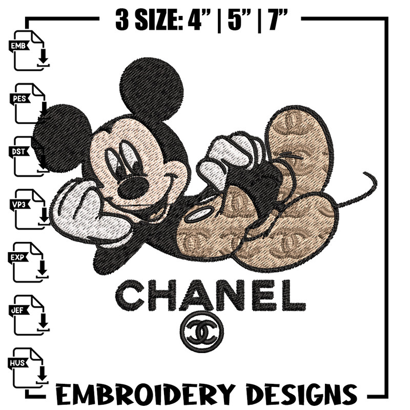 Mickey disney chanel Embroidery Design, Chanel Embroidery, Brand Embroidery, Embroidery File,Logo shirt,Digital download.jpg