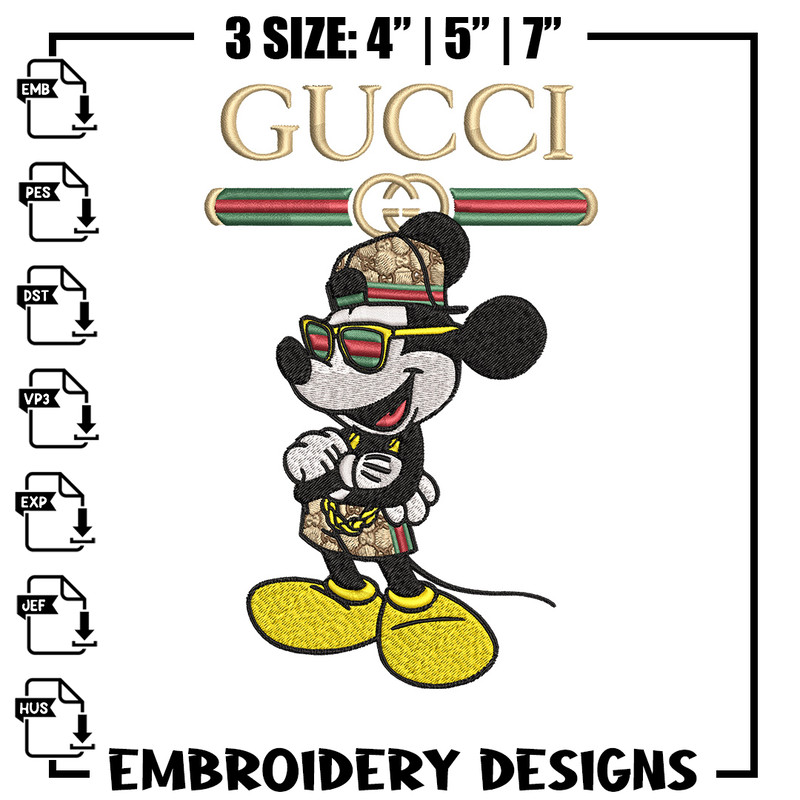 Mickey gucci Embroidery Design,Gucci Embroidery, Embroidery File, Logo shirt, Sport Embroidery, Digital download 1.jpg