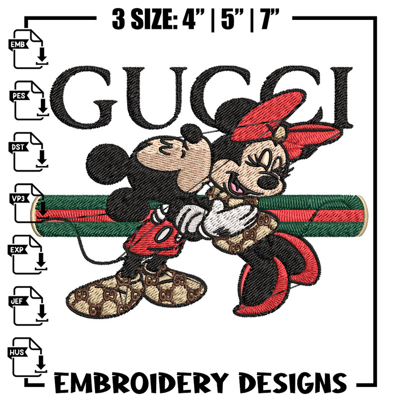 Mickey minnie Embroidery Design, Gucci Embroidery, Embroidery File, Logo shirt, Sport Embroidery, Digital download. 1.jpg