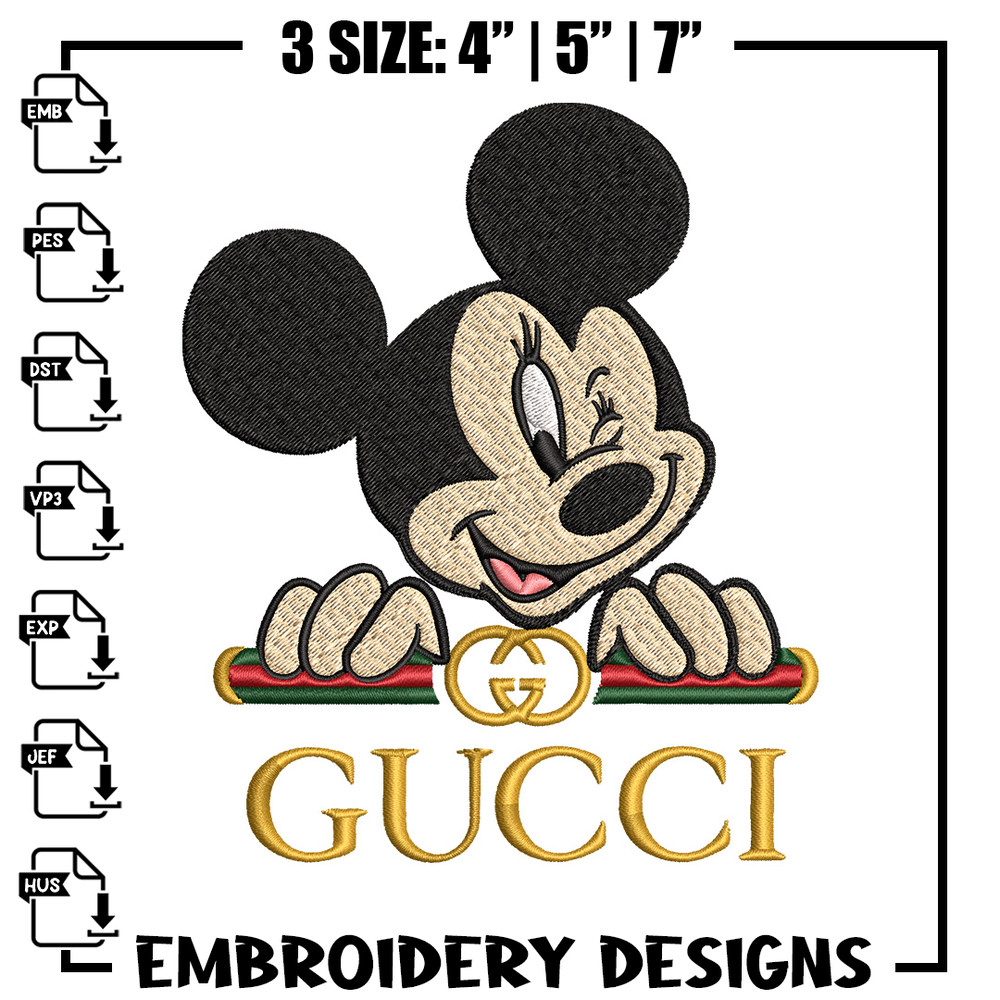 Mickey mouse Embroidery Design, Gucci Embroidery, Brand Embroidery, Embroidery File, Logo shirt, Digital download.jpg