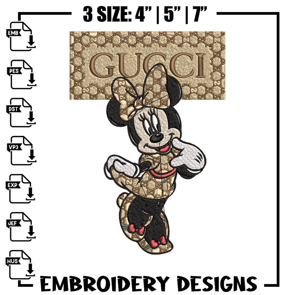 Minnie gucci Embroidery Design, Disney Embroidery, Embroidery File, Brand Embroidery, Logo shirt, Digital download 1.jpg