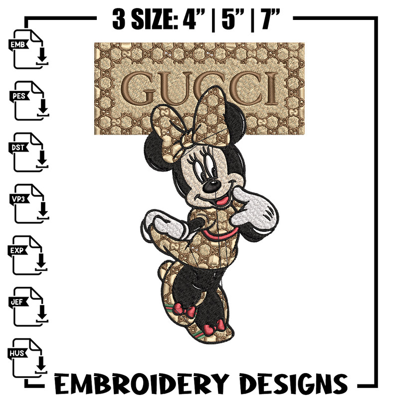 Minnie gucci Embroidery Design, Disney Embroidery, Embroidery File, Brand Embroidery, Logo shirt, Digital download 1.jpg