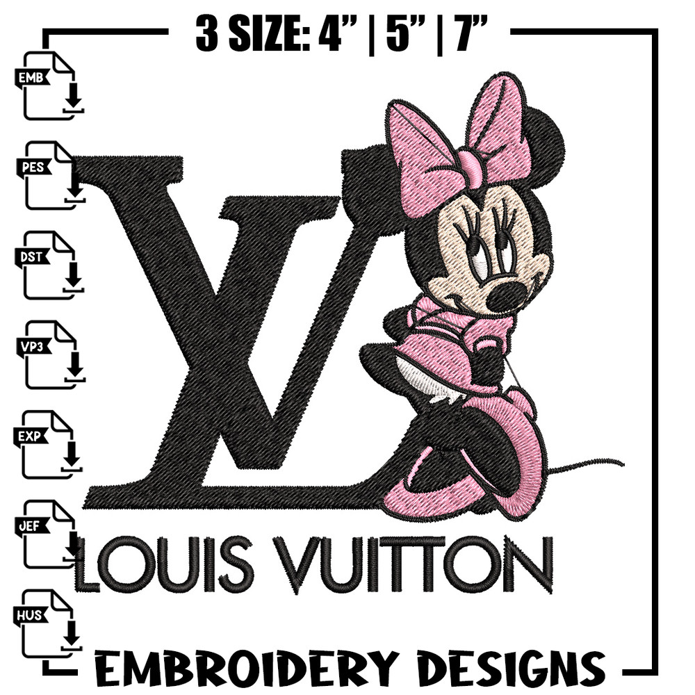 Minnie louis vuitton Embroidery Design, Lv Embroidery, Embroidery File, Disney Embroidery, Logo shirt, Digital download 1.jpg