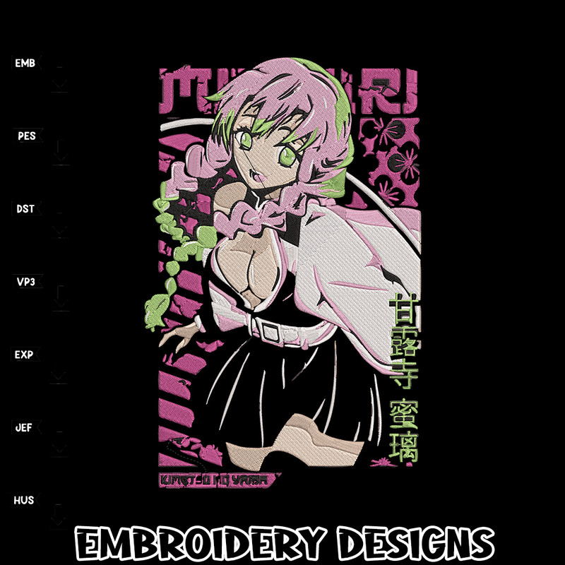 Mitsuri poster Embroidery Design, Demon slayer Embroidery, Embroidery File, Anime Embroidery, Digital download..jpg