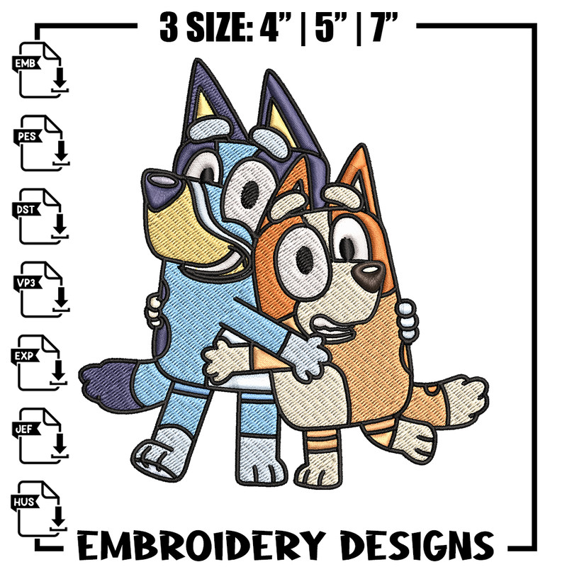Mom and Dad Bluey Embroidery, Bluey Embroidery, Embroidery File, cartoon design, cartoon shirt, Digital download..jpg