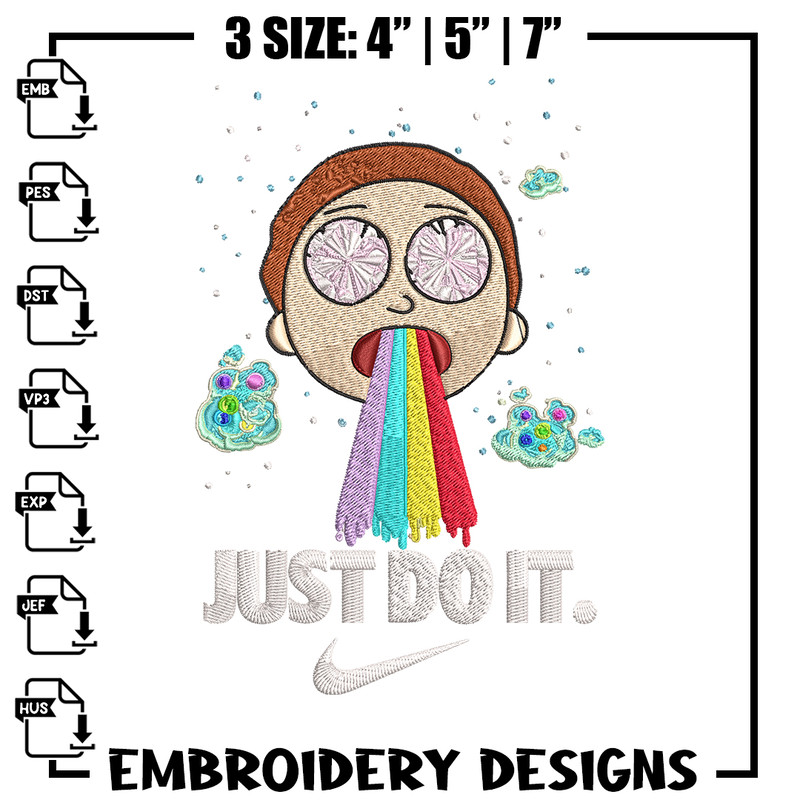 Morty Smith Just Rick It Embroidery design, Cartoon Embroidery, Logo Nike design, Embroidery file, Instant download. 1.jpg