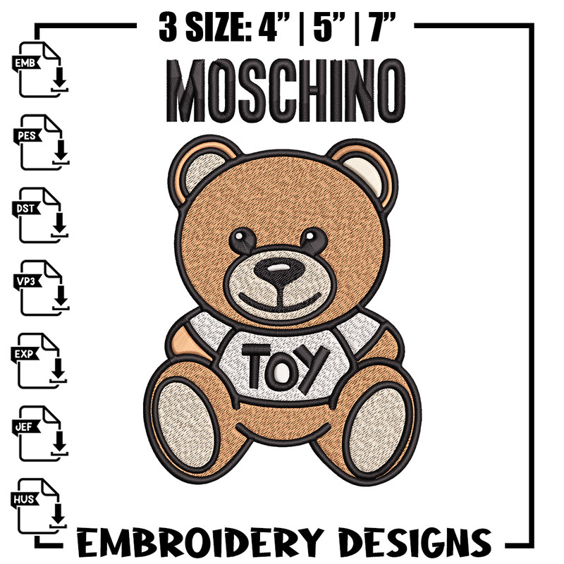Moschino Kids Teddy logo Embroidery design, Moschino Embroidery, logo design, Embroidery File, Instant download. 1.jpg