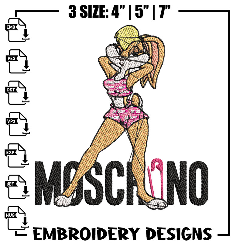 Moschino Milano Lola Bunny Embroidery design, Lola Bunny Embroidery, cartoon design, Embroidery File, Instant download..jpg