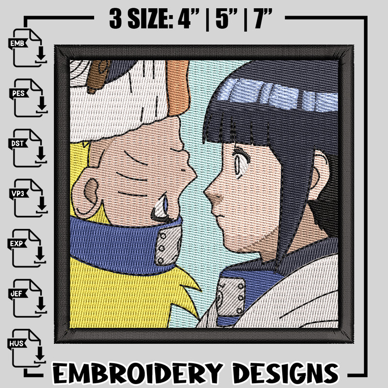 Naruto and Hinata embroidery design, Naruto embroidery, Embroidery shirt, anime design, anime shirt, Instant download.jpg