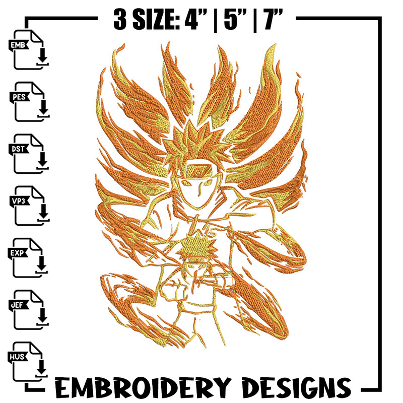 Naruto kyuubi Embroidery Design, Naruto Embroidery, Embroidery File, Anime Embroidery, Anime shirt, Digital download.jpg