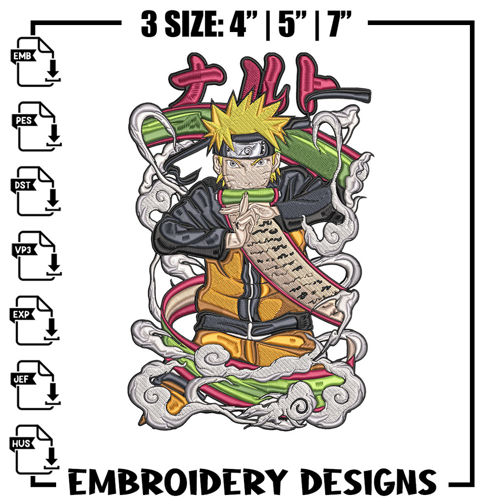 Naruto poster Embroidery Design, Naruto Embroidery, Embroidery File, Anime Embroidery, Anime shirt, Digital download.jpg