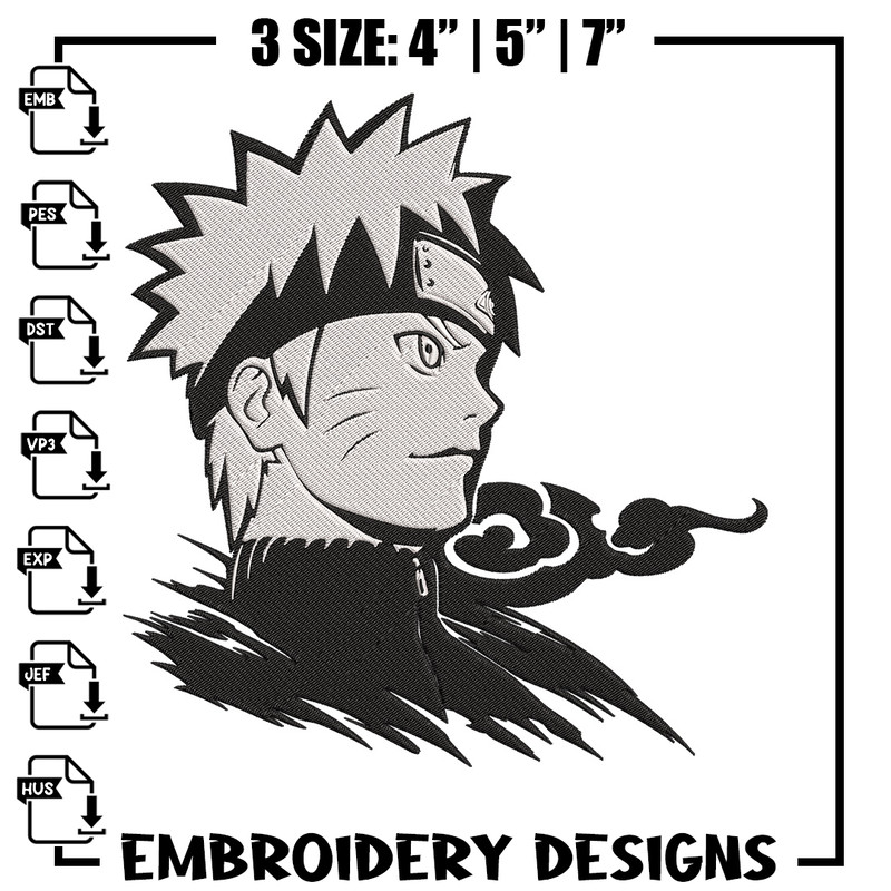 Naruto shippuden Embroidery Design, Naruto Embroidery, Embroidery File, Anime Embroidery, Anime shirt, Digital download.jpg