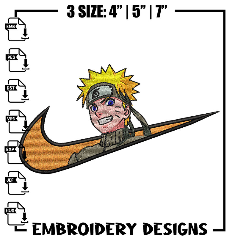 Naruto smile Nike Nike embroidery design, Naruto embroidery, Nike design, anime design, anime shirt, Digital download.jpg