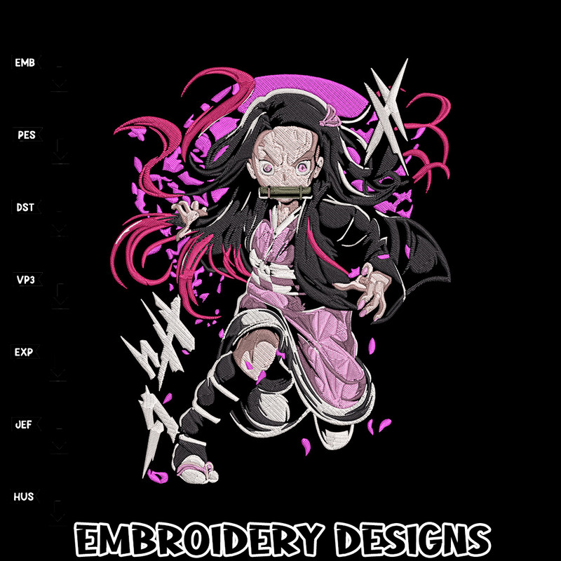 Nezuko demon Embroidery Design,Demon slayer Embroidery,Embroidery File,Anime Embroidery,Anime shirt, Digital download..jpg