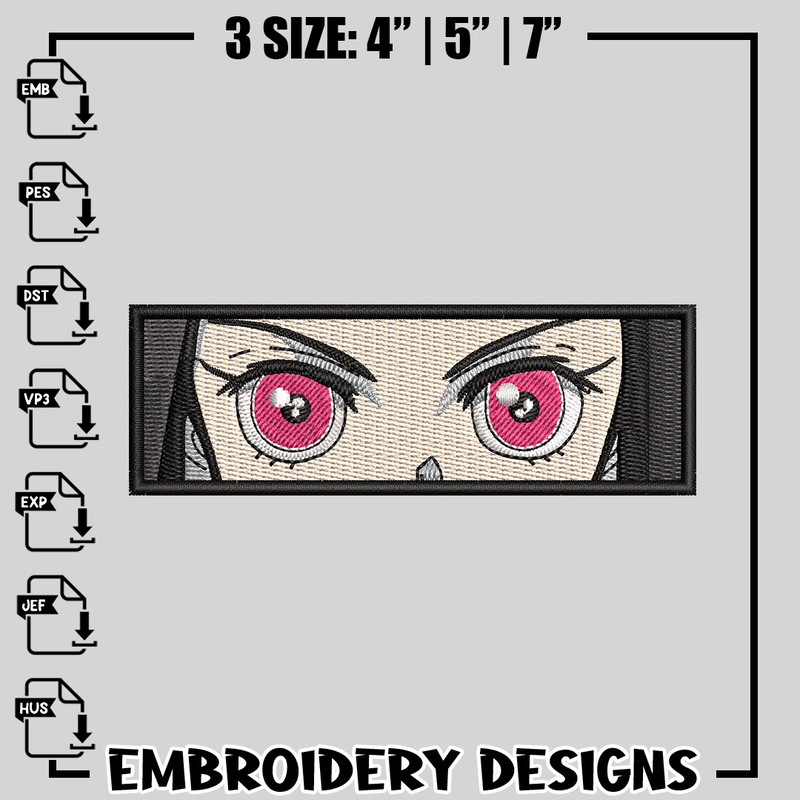 Nezuko Eyes embroidery design, Kimetsu no Yaiba embroidery, anime design, logo design, anime shirt, Digital download.jpg