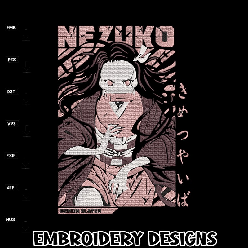 Nezuko poster Embroidery Design, Demon slayer Embroidery, Embroidery File, Anime Embroidery, Digital download..jpg
