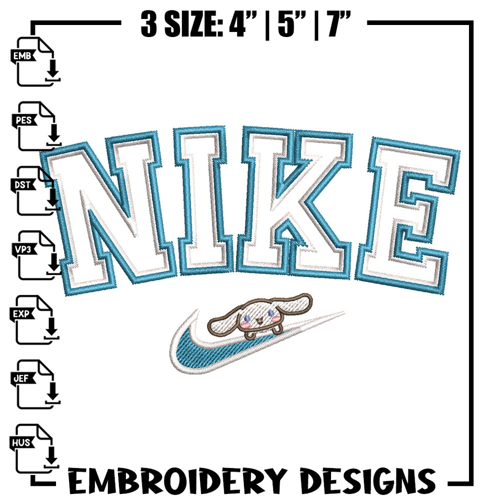 Nike bunny cute embroidery design, Bunny embroidery, Nike design,Embroidery shirt, Embroidery file, Digital download 1.jpg
