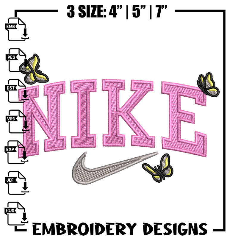 Nike butterfly embroidery design, Butterfly embroidery, Nike design, Embroidery shirt, Embroidery file, Digital download.jpg