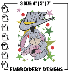 nike eeyore embroidery design, pooh embroidery, embroidery file, nike embroidery, anime shirt, digital download