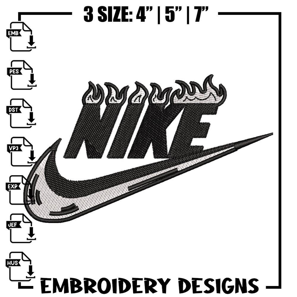 Nike flame embroidery design, Flame embroidery, Nike design, Embroidery shirt, Embroidery file, Digital download.jpg