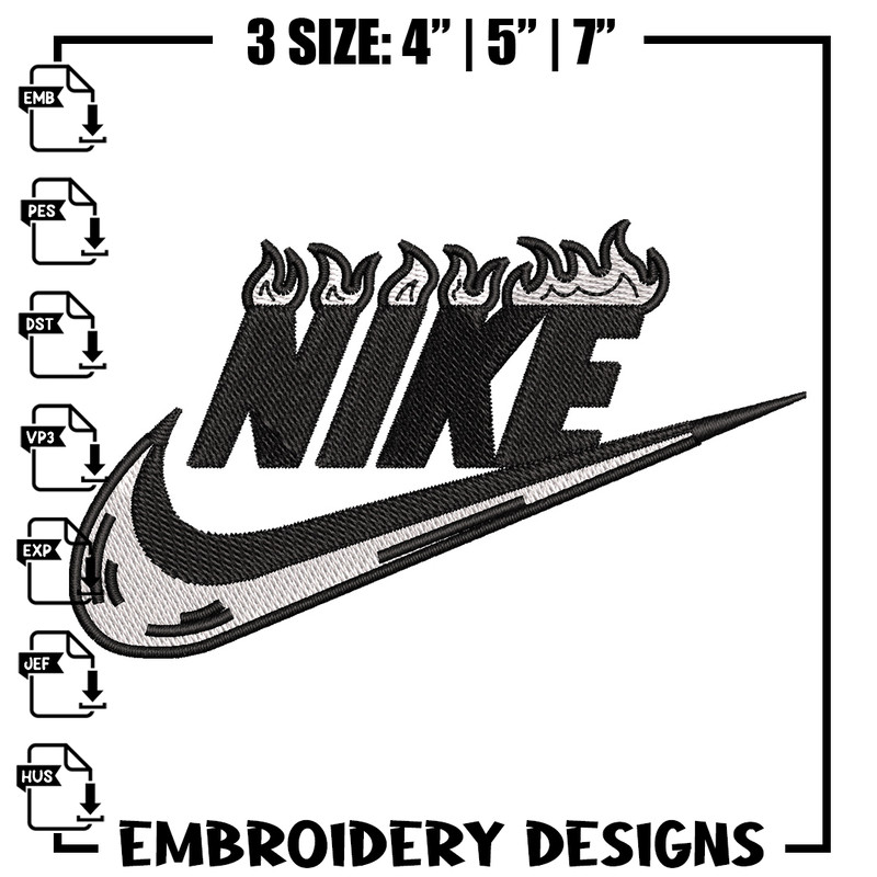 Nike flame embroidery design, Flame embroidery, Nike design, Embroidery shirt, Embroidery file, Digital download.jpg