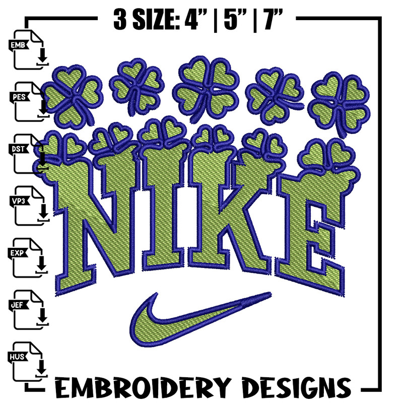 Nike flower green embroidery design, Flower embroidery, Nike design, Embroidery shirt, Embroidery file, Digital download.jpg