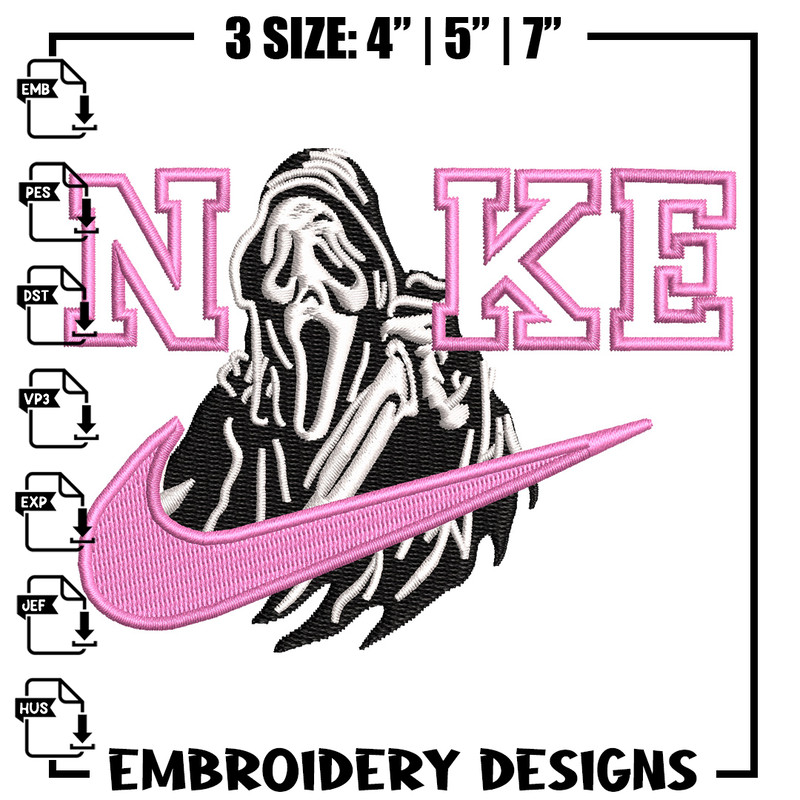 Nike ghost embroidery design, Horror embroidery, Nike design, Embroidery shirt, Embroidery file, Digital download.jpg