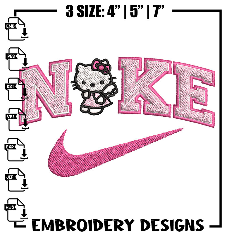 Nike kitty Embroidery Design, Hello kitty Embroidery, Nike Embroidery, Embroidery File, Logo shirt, Digital download.jpg
