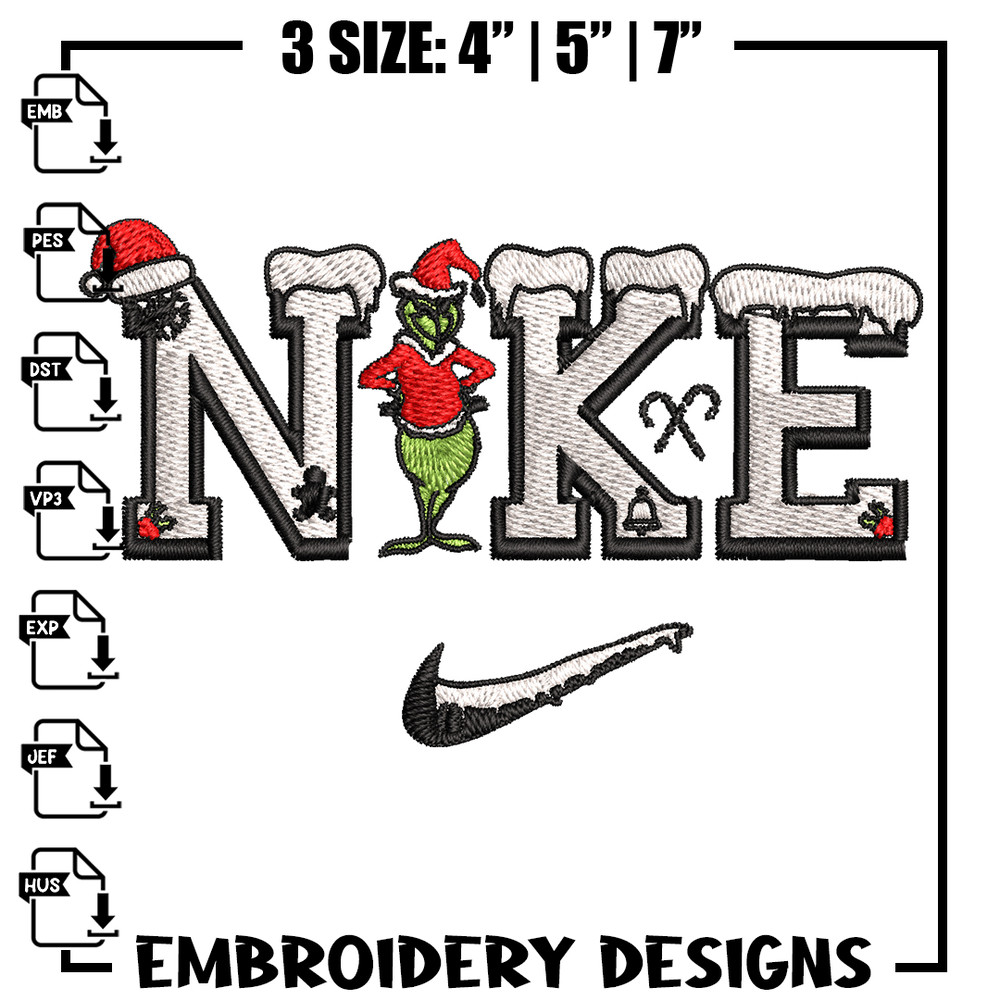 Nike Logo Grinch Merry Christmas Embroidery design, Grinch Embroidery, Nike design, Embroidery File, Digital download..jpg