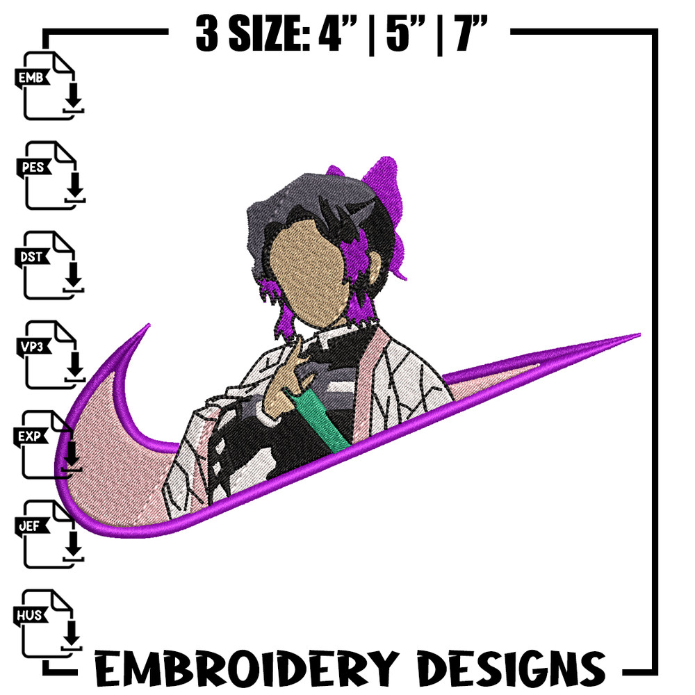 Nike Shinobu embroidery design, Kimetsu no Yaiba embroidery, Nike design, anime design, anime shirt, Digital download.jpg