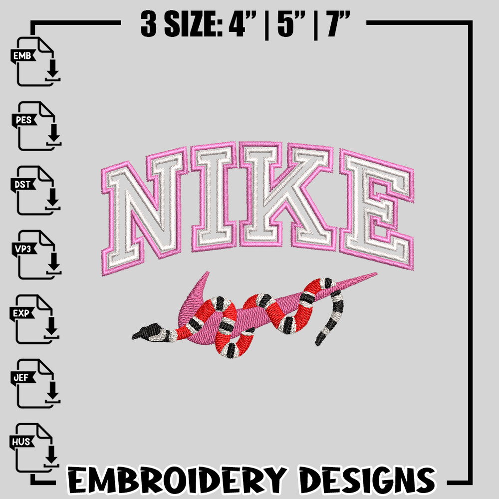 Nike snake embroidery design, nike embroidery, snake design, logo design, logo shirt, Digital download.jpg