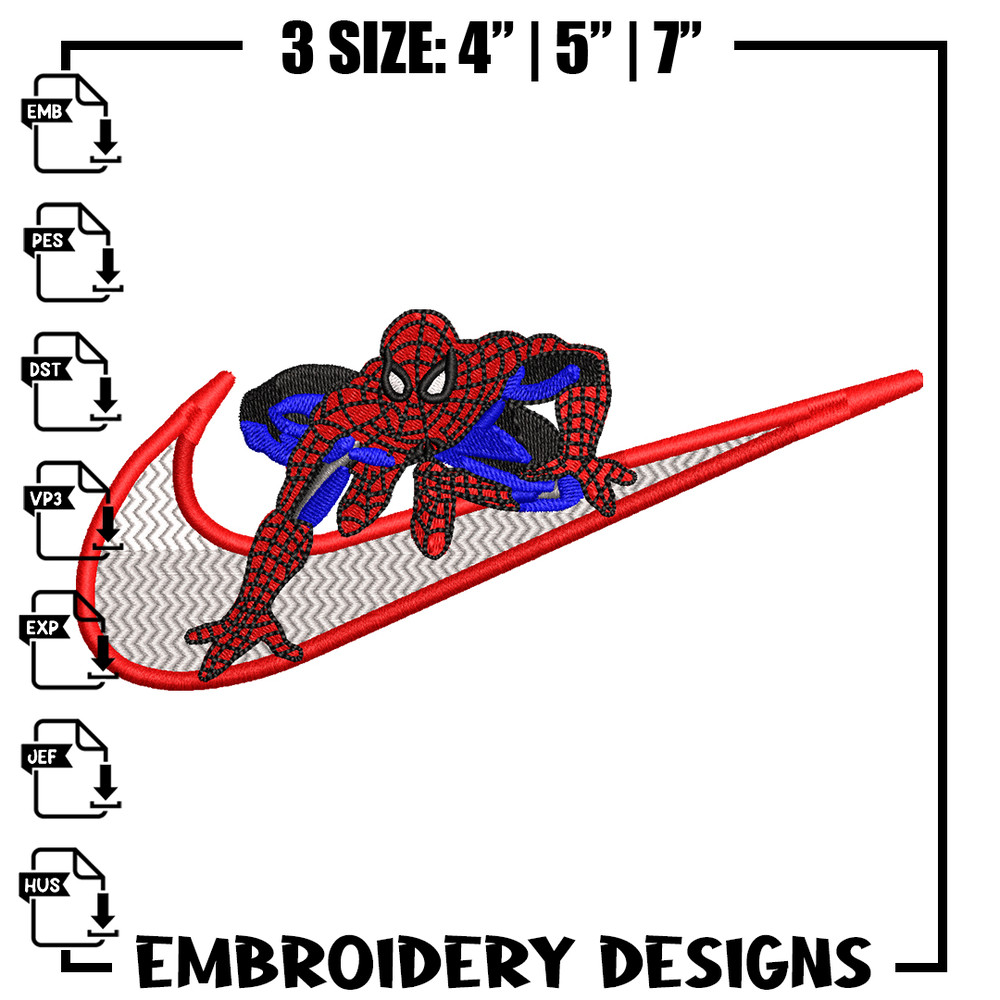 Nike Spiderman Logo embroidery design, Spiderman embroidery, Nike design, movie design, movie shirt, Digital download.jpg