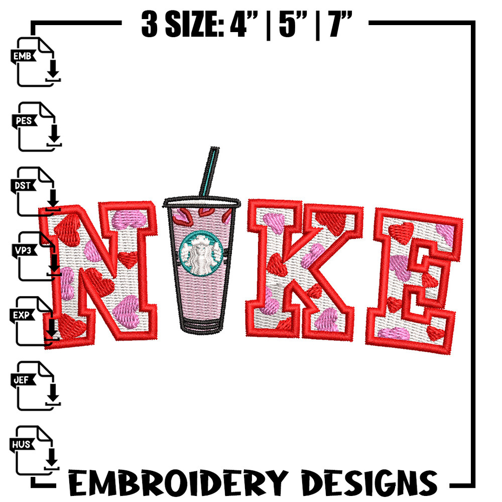 Nike starbuck embroidery design, Starbuck embroidery, Nike design, Embroidery shirt, Embroidery file,Digital download.jpg