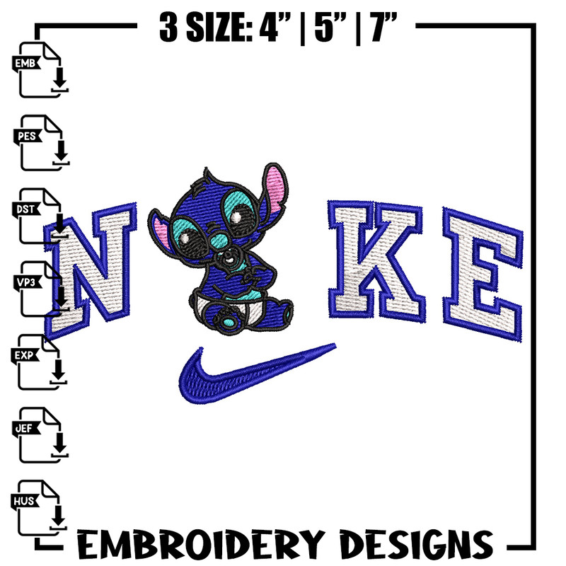 Nike stitch baby embroidery design, Stitch embroidery, Nike design, Embroidery file,Embroidery shirt, Digital download.jpg