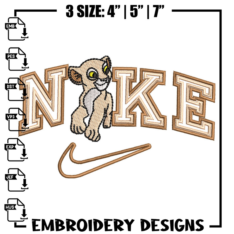 Nike tiger embroidery design, Lion king embroidery, Nike design,Embroidery file,Embroidery shirt,Digital download.jpg